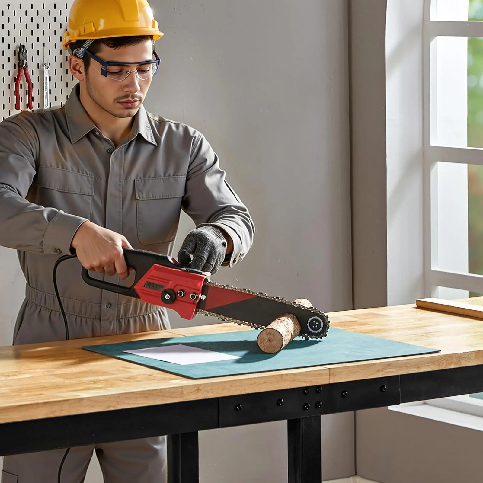 96-Inch Black Adjustable Heavy-Duty Workbench