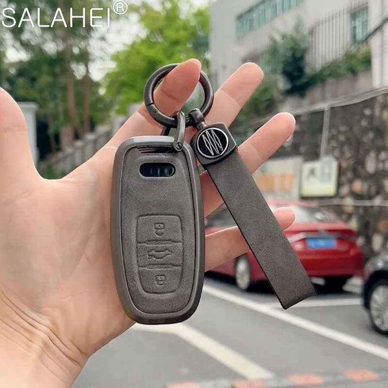 

Zinc Alloy Leather Car Key Case Cover for Audi A1 A4 A5 A6 A7 A8 B6 B7 B8 B9 TT TTS 8S SQ5 A4L A6L Q3 Q5 Q7 S5 S6 S7 Accessories