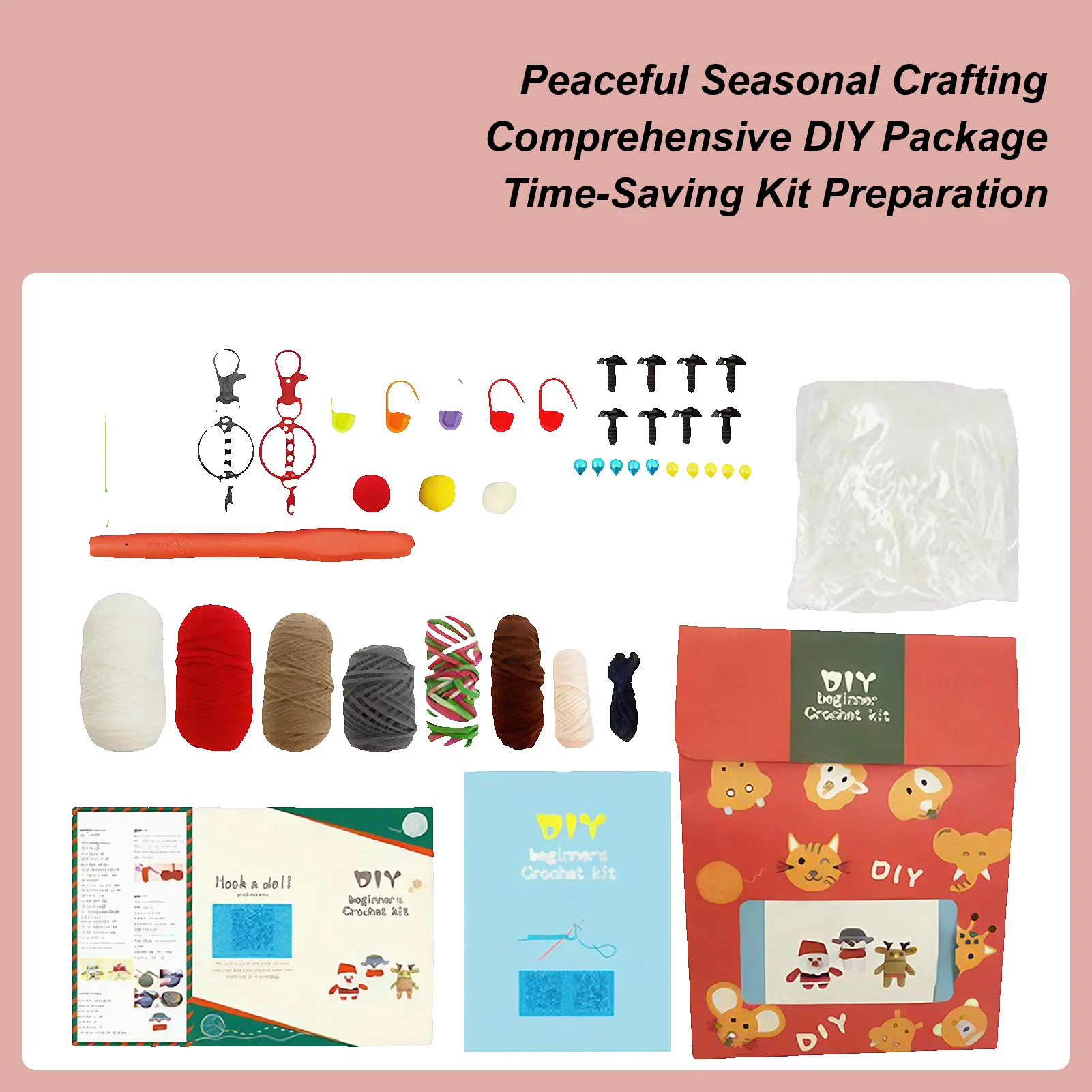 

Рождественские наборы для вязания крючком для взрослых, набор для рукоделия «сделай сам», праздничный декор, набор для вязания кукол для взрослых, подростков, любителей «сделай сам», начинающих