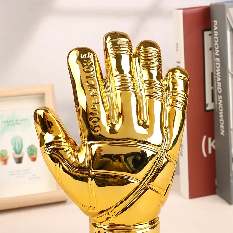 قفازات ذهبية لكأس كرة القدم الفائز بالجائزة الذهبية حارس المرمى ألعاب كرة القدم المنافسة الكبار قفاز مدرسة أطفال كأس الجوائز