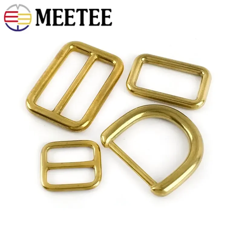 5 pz 15-38mm ottone metallo Tri-Glide Slider fibbia D anello di regolazione gancio borsa cinghia connettore fettuccia chiusura accessori per vestiti