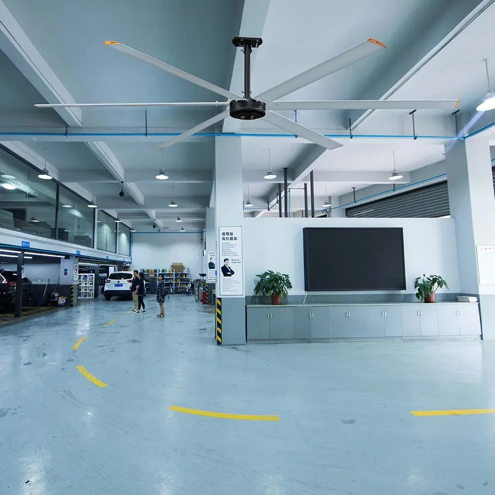 Ventilador industrial comercial de 12 pés HVLS 220V Ventilador de teto de grande ventilação com motor AC para fabricação de plantas e restaurantes agrícolas