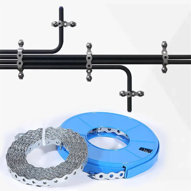 Metal Straps Multi-functional Cable Ties 10M 2/17/26mm Metal Fixing Straps with Perforated Holes Connecting Stronger Fasteners