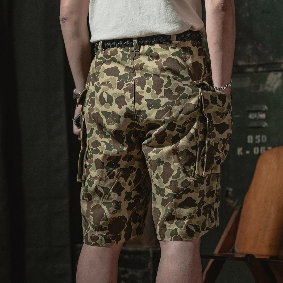 Bronson M43 HBT orts camuflados soltos, calças masculinas de trabalho com vários bolsos, verão casual estilo jovem, cintura...