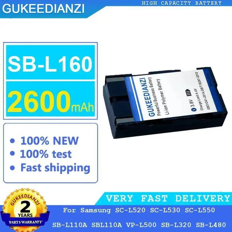 

2600Mah Camera Battery High Capacity SB-L160 For Samsung SC-L520 SC-L530 SC-L550 SB-L110A SBL110A VP-L500 SB-L320 SB-L480