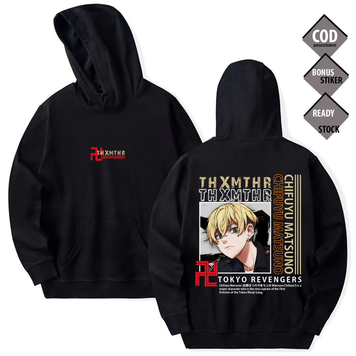 Hoodie Chifuyu Matsuno Anime Manga Tokyo Revengers Tokyo Manji Baju Jepang Cosplay Jejepangan Japan Culture Manjiro