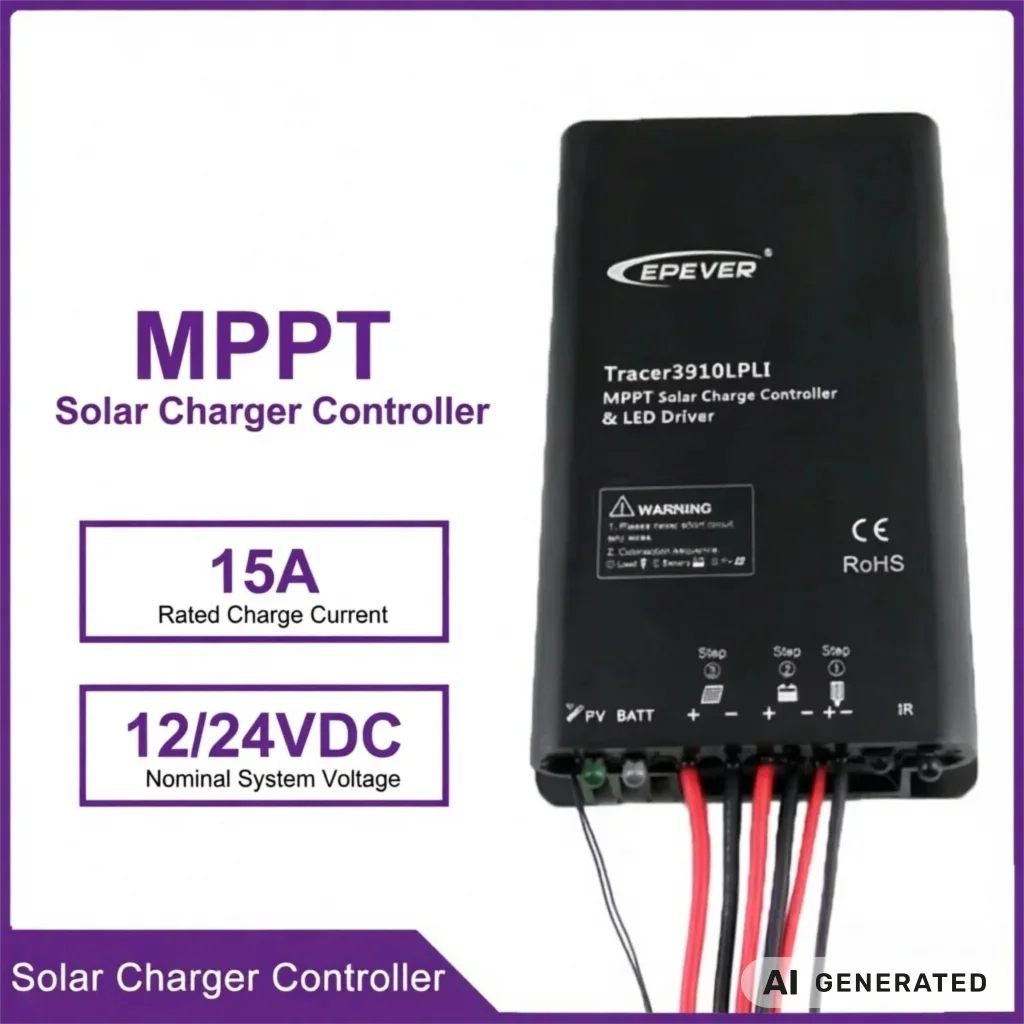 EPEVER 3906LPLI 3910LPLI 15A MPPT Solar Charge Regulator 12V 24VDC LED Street Light Weatherproof Design