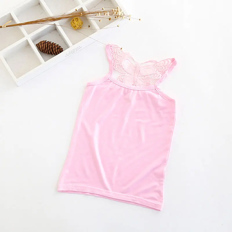 Summer Girls Camisole Modal Baby Mother Hollow Butterfly Vest Beauty Back Children Dancing Tops Kids T Shirts XXX GIRLS CLOTHING