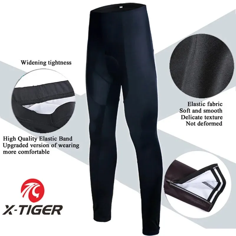 X-TIGER Cycling Pants Spring and Autumn Coolmax Women Bike Pants All Black 5D Gel Pad Professional MTB Cycling Pants Lycra Pants