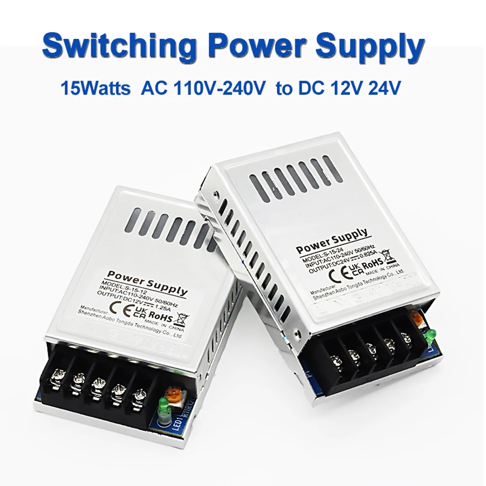 Switching power supply AC 110-240V to DC 12V 24V LRS 15W LED power supply transformer low-voltage transformer