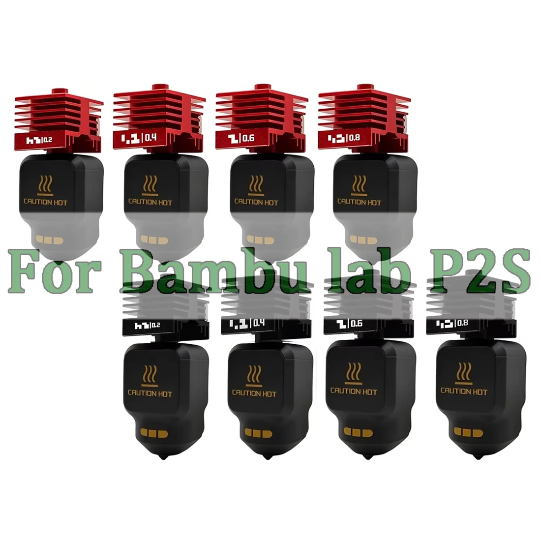 Upgrade P2S Hotend für Bambu Lab P2S H2D H2C H2S Standard Flow Hotend – Hochwertige, schnelle und präzise Druckdüse 0.2 0.4 0.6 0.8
