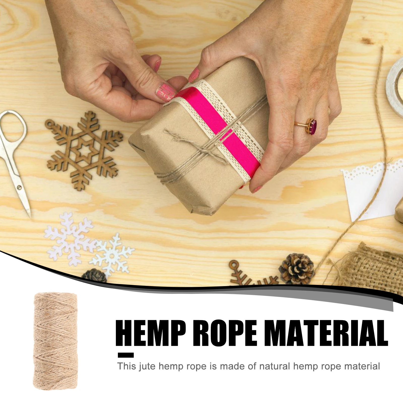3 rouleaux de ficelle de Jute naturelle, corde de jardin robuste pour l'artisanat, emballage de reliure décorative de mariage, ficelle de chanvre, Vase de rangement pour bricolage