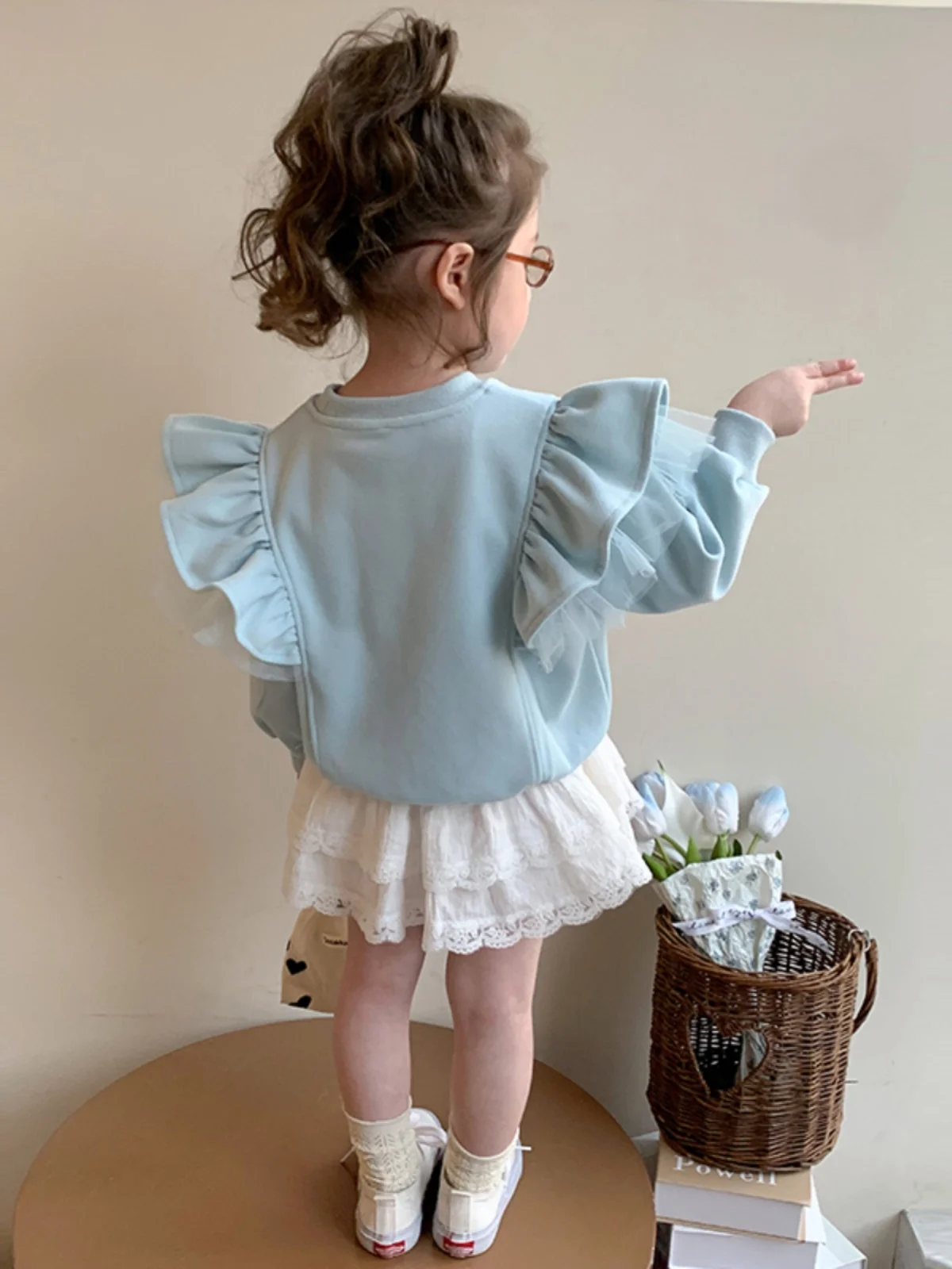 

Princ Sle Pure Cotton Sweatirt for Baby Girls Spring Autumn New Faionable Love Heart Fly Sve Top Girls Clothes