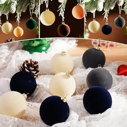 12pcs Velvet Christmas Ball Ornaments Christmas Tree Party Decoration New Year Christmas Spheres Pendant Balls Decor 6cm
