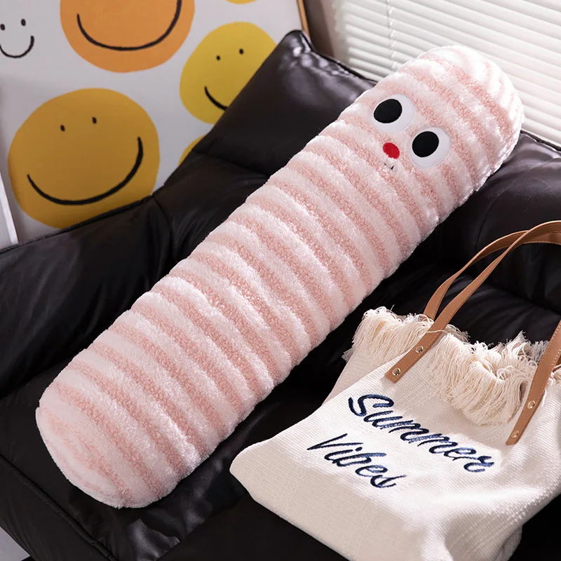 80cm/110cm/140cmStriped cute eyes cylindrical plush throw pillow home bedroom must be super soft children's birthday gift