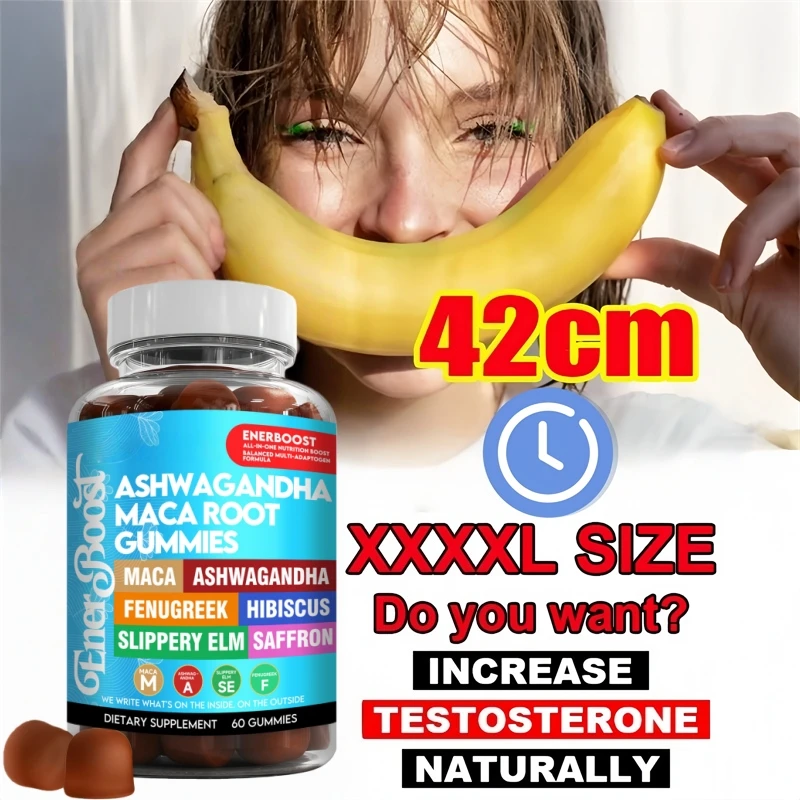 Organic Black Maca Root Ashwagandha Oyster & Ginseng Gummies for Male Vitality Stamina Improvement And Endurance Support