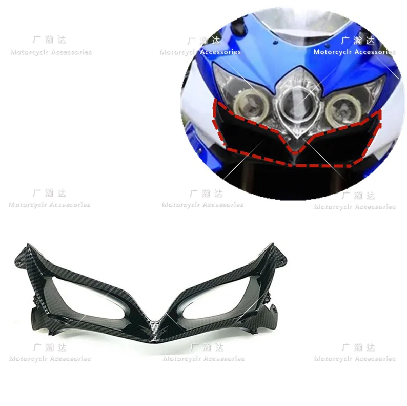 

Motorbike Front Upper Nose Injection Fairings Fit For Suzuki GSXR600 GSXR750 GSXR 600 750 K8 2008 2009 2010 Carbon Fiber Paint