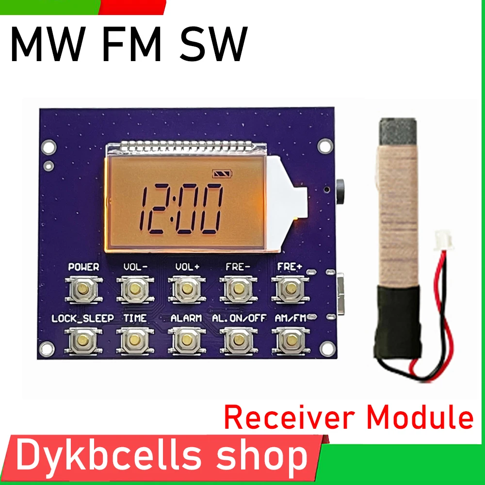 Full-band MW FM SW AM short-wave medium-wave FM Radio Receiver Module Digital Clock station frequency LCD Display radio