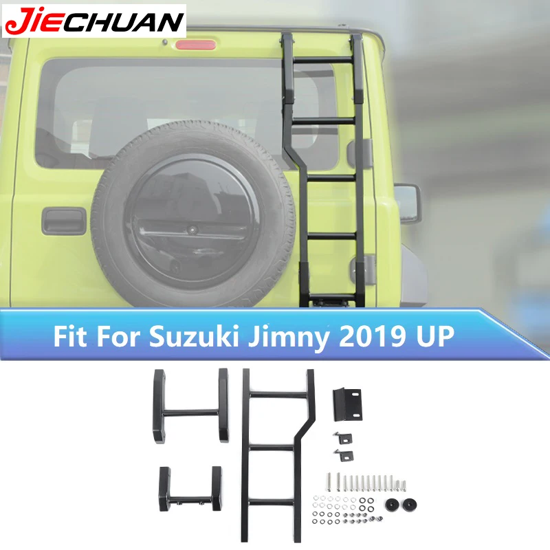 

JIECHUAN Aluminum Alloy Tailgate Climbing Ladder Protective Shelf Rack For Suzuki Jimny 2019 2020 2021 2022 2023 Up Accessories