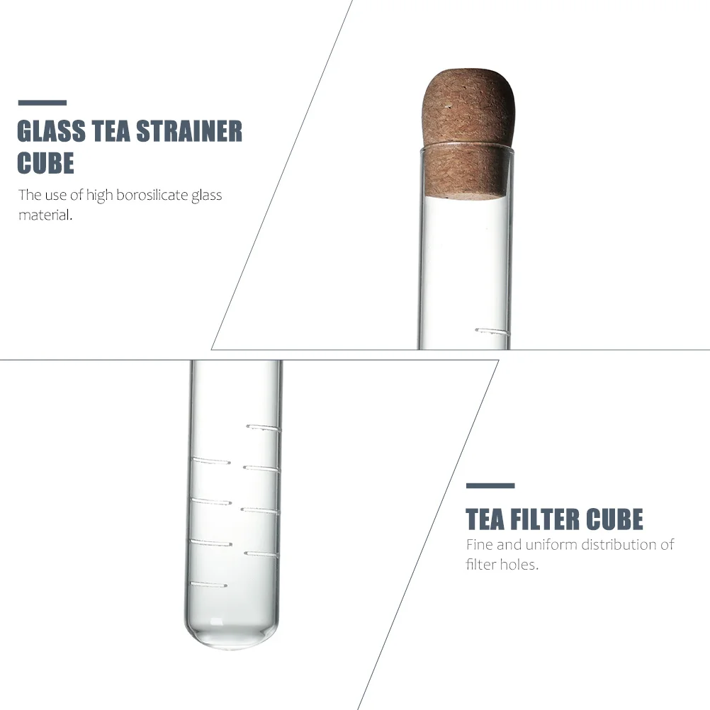 

Tea Strainer Glass and Wood Creative Design Easy Clean Healthy Safe for Family Gift Or Restaurant Tea Filter Infuser Tube