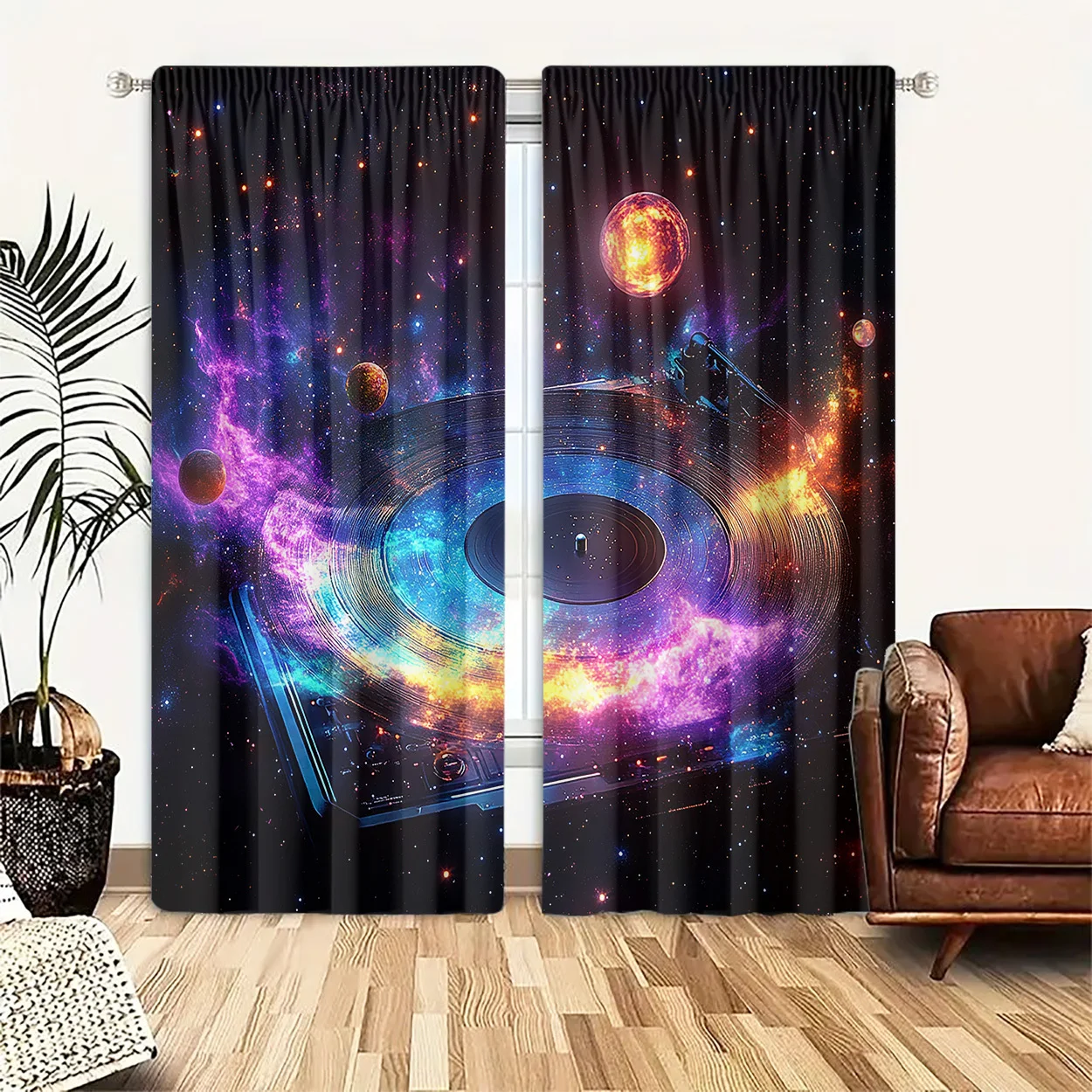 Ultimate Space Galaxy Nebula Cosmic Curtain Drapes Window Treatment SciFi Earth Planet Record Design Home Decoration Living Room