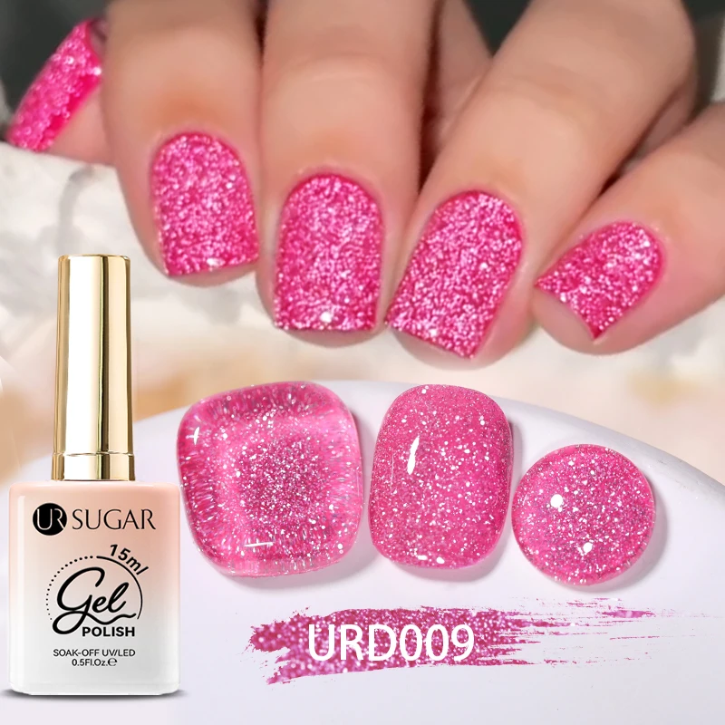 UR SUGAR 15ml Neon Reflective Glitter Gel Nail Polish Super Flash Sparkling Semi Permanent UV/LED Painting Gel Polish Manicure