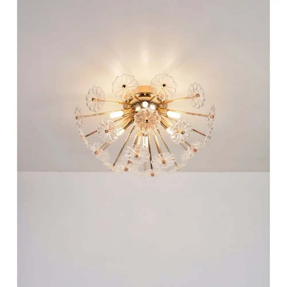 

Flush Mount Ceiling Light, Crystal Chandelier Light Fixture Sputnik Firework Ceiling Lamp Modern Golden Close To Ceiling Light