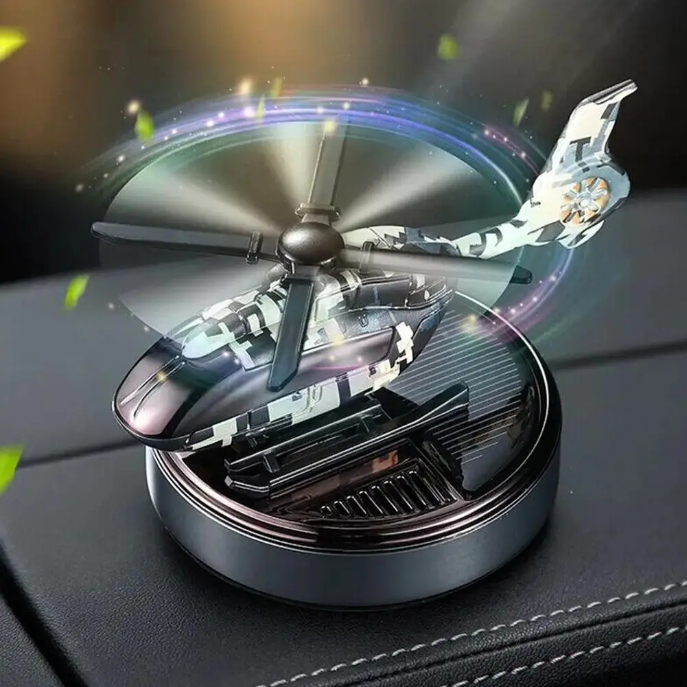 Car Air Freshener Solar Helicopter Interior Decoration Propeller Rotating Auto Flavoring Perfume Diffuser Supplies Accessories image 6