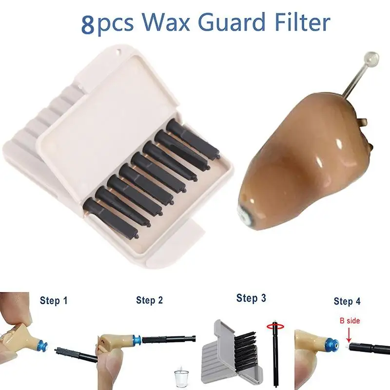 8pcs/Box Hearing Aid Ear Wax Guards Dustproof Earwax Guard Filters 1.2mm/2mm Hole Diameter Hearing Aids Accessory For Elderly