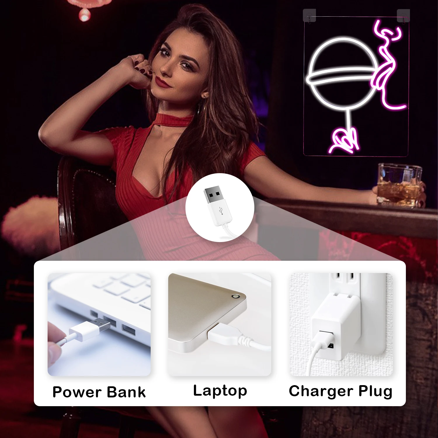 Sexy Vrouw Neon Bord Led Muur Decor Usb Aangedreven Acryl Voor Slaapkamer Muur Art Logo Decor Verjaardagsgeschenken Bar Club Decor