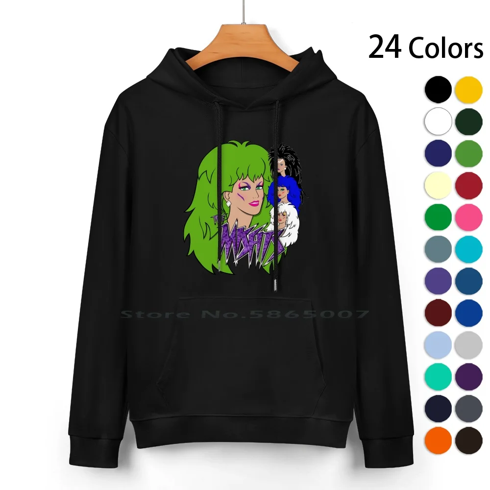 The Pure Cotton Hoodie Sweater 24 Colors Jem And The Holograms Pizzazz Stormer Jetta 80s Cartoon Girls Girl Group Singers Mtv