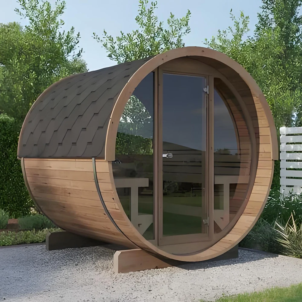 ENJOY New Customized Size Modern Sauna Rooms Solid Wood Red Cedar Traditional Bathroom Eco-Friendly Transom Windows Sauna