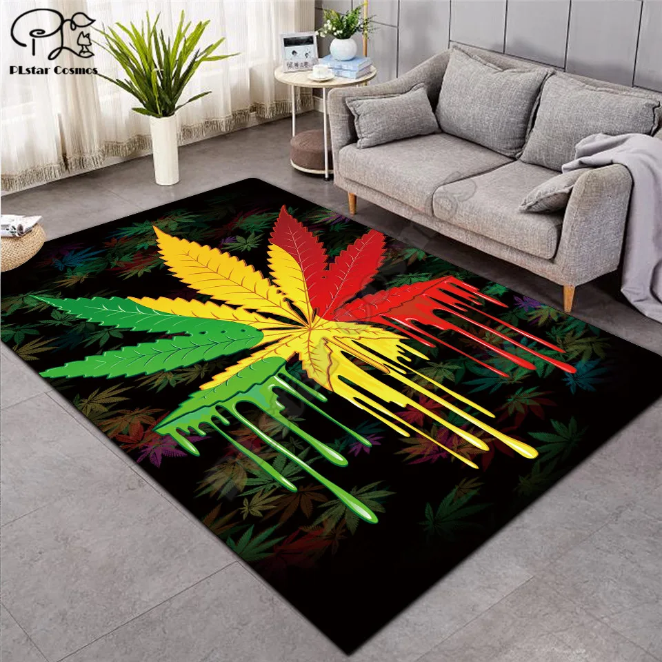 

weed funny carpet Square Anti-Skid Area Floor Mat 3D Rug Non-slip Mat Dining Room Living Room Soft Bedroom Carpet style-03