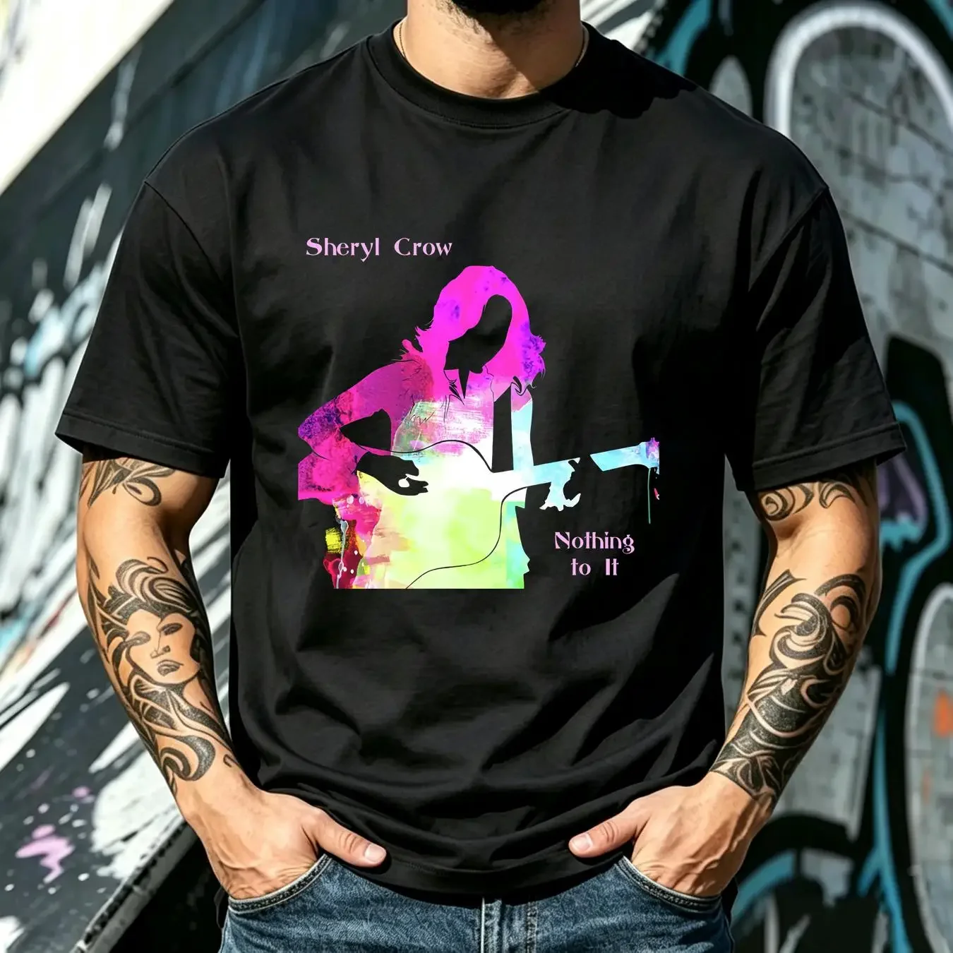 washed T Shirt NEW Sheryl Crow Nothing to It For Fan Black All Size QQ1526 long or short sleeves vintage Washed Stretched