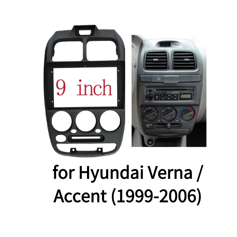 2 Din 9 inch Fit Dash Kit Panel Frame for Hyundai Verna / Accent (1999-2006) | Full Console Facia BezelTrim Plate 6