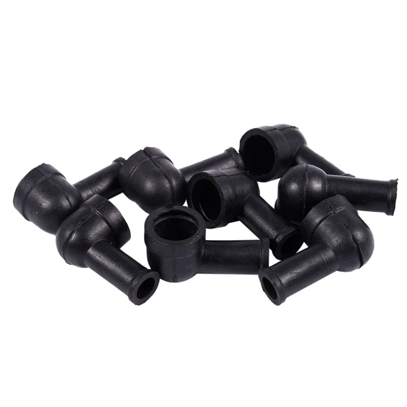 40 Pcs 15Mm X 8Mm Black Smoking Pipe Shaped PVC Battery Terminal Insulating Covers Boots