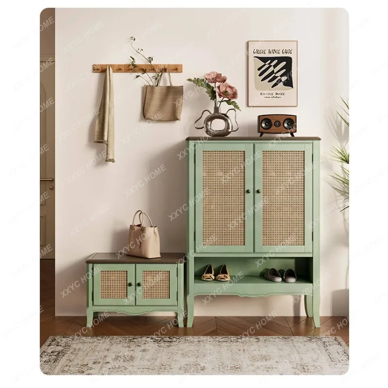 X retro shoe cabinet large capacity solid wood living room entrance cabinet at home door