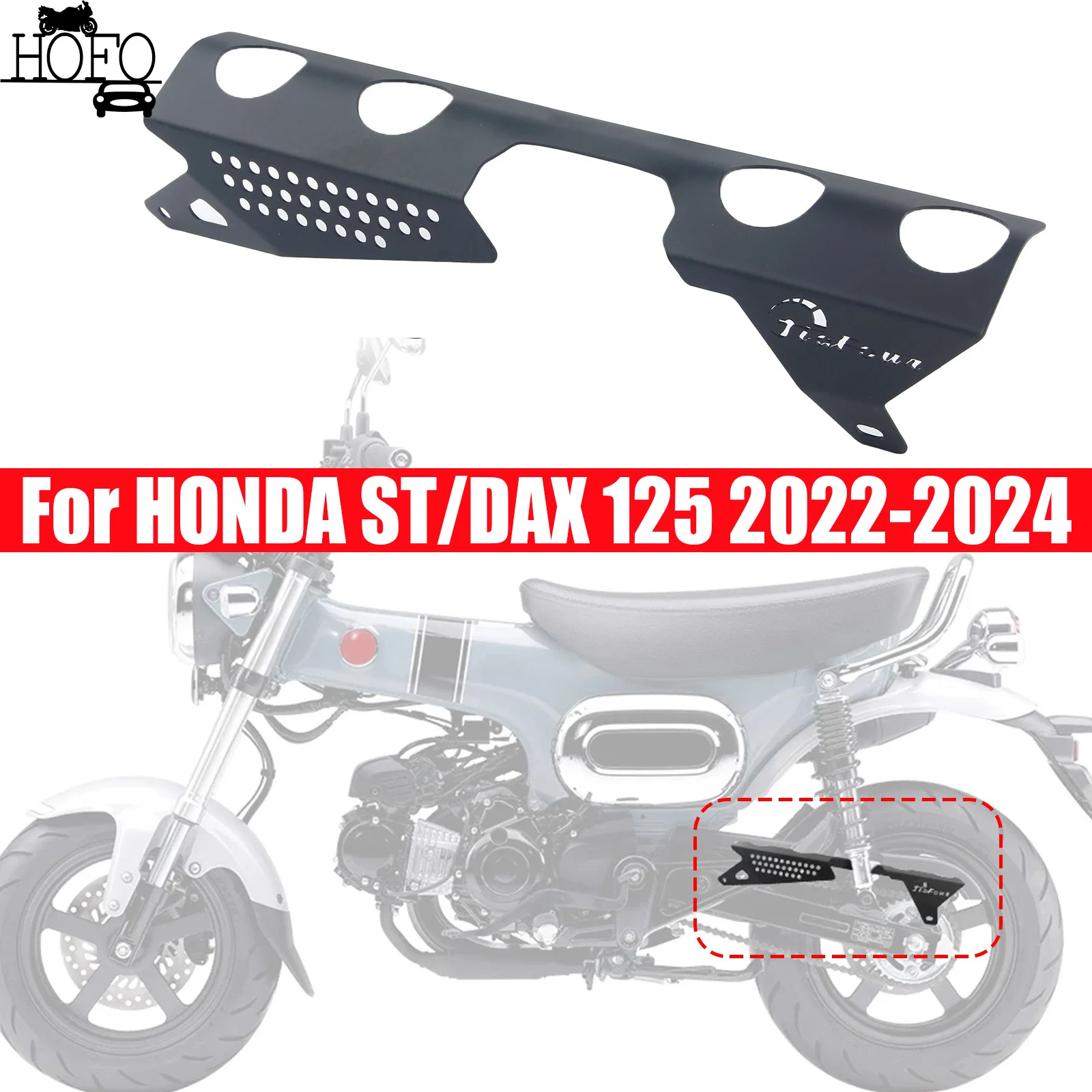 

Sprocket Chain Guard Cover Protector For Honda DAX 125 ST125 2022-2024 silver Black