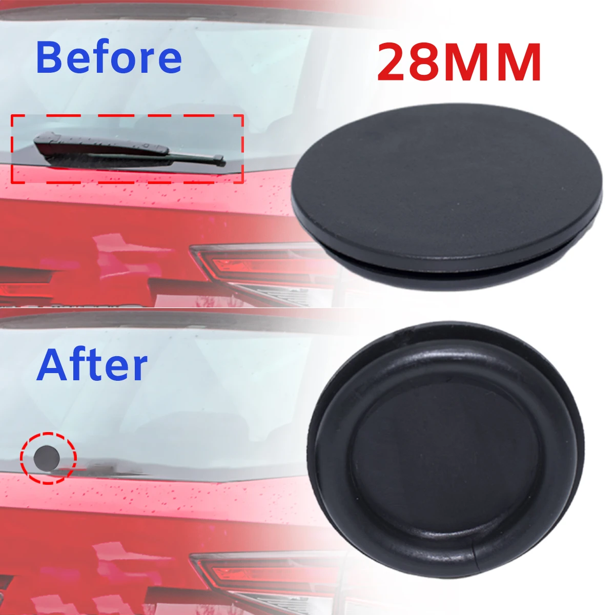 

2X 28MM For Skoda Roomster 2006-2015 Rear Wiper Removal Delete Dewiper Set Bung Grommet Seal Dewiper Cap Plug Car Accessories