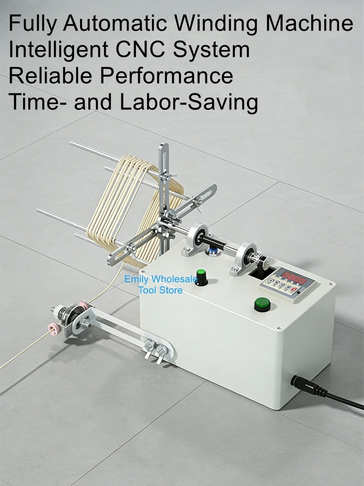 

Electric winding machine for automatic tassel winding with adjustable number of loops, automatic stop, and variable speed