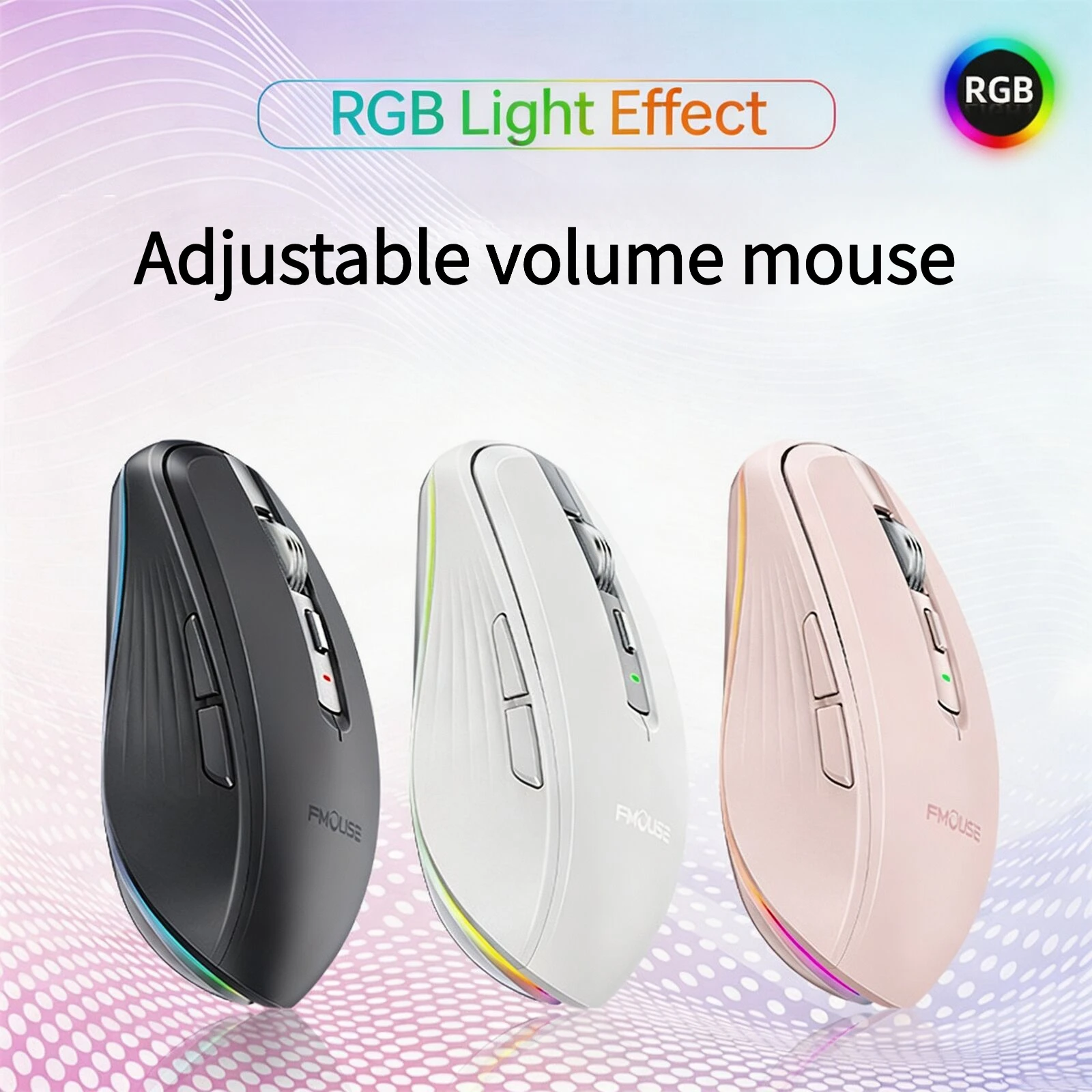 Wireless Dual Mode Mouse 2.4G Bluetooth 5.1 Rechargeable 700mAh Battery Support Volume Control DPI Adjustable RGB Backlight Mice