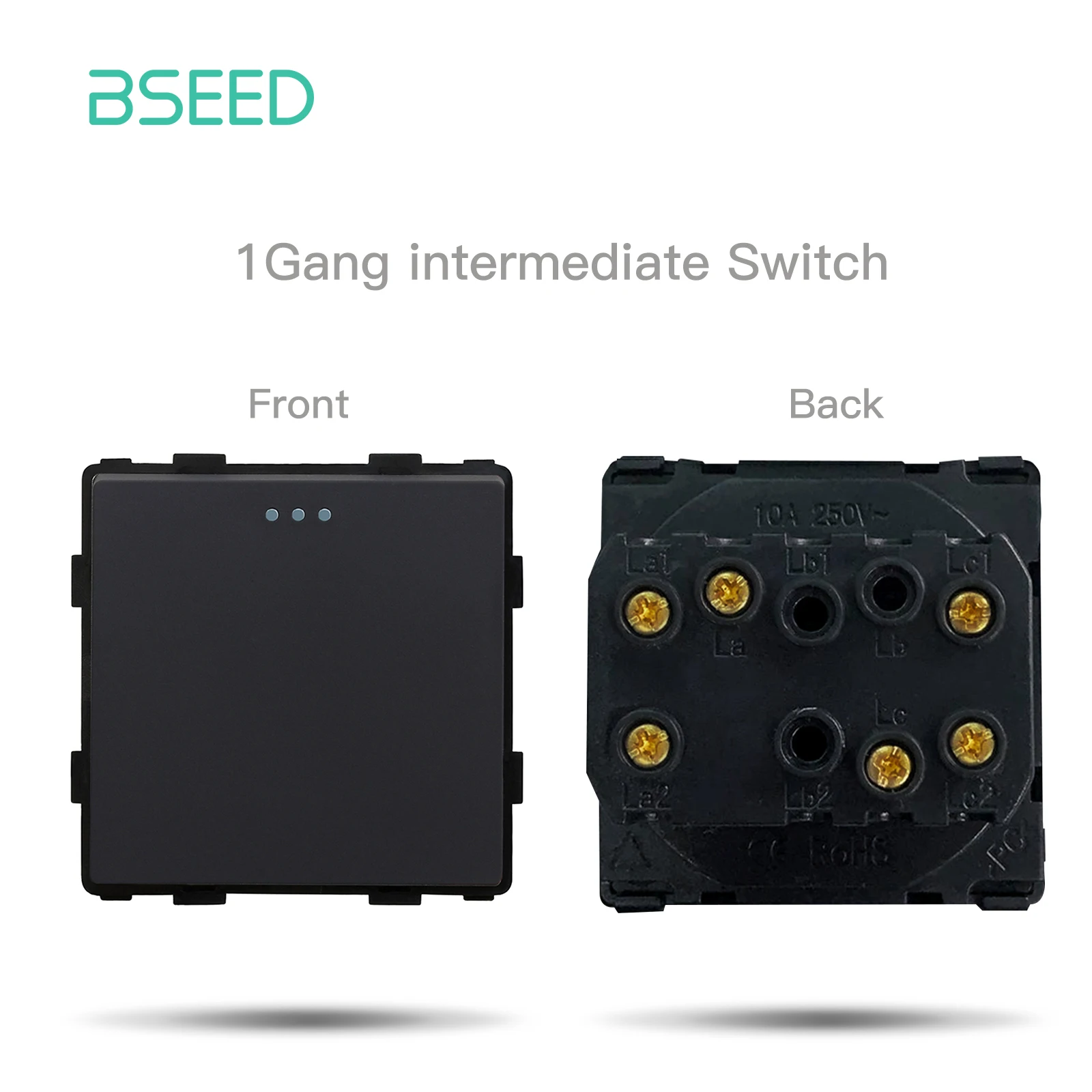 Bseed EU Standaard USB Type-C Socket Onderdelen Knopschakelaar Internet TV HDMI Satelliet Met Glazen Frame Zwart DIY Functie Onderdelen