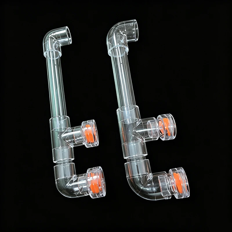 Transparentes automatisch rotierendes Lüfter-Set für Aquarien-Wasserauslassrohr-Zubehör, Fischbecken-Auslass, Aquarium-Filtersieb-Zubehör – Detail 5