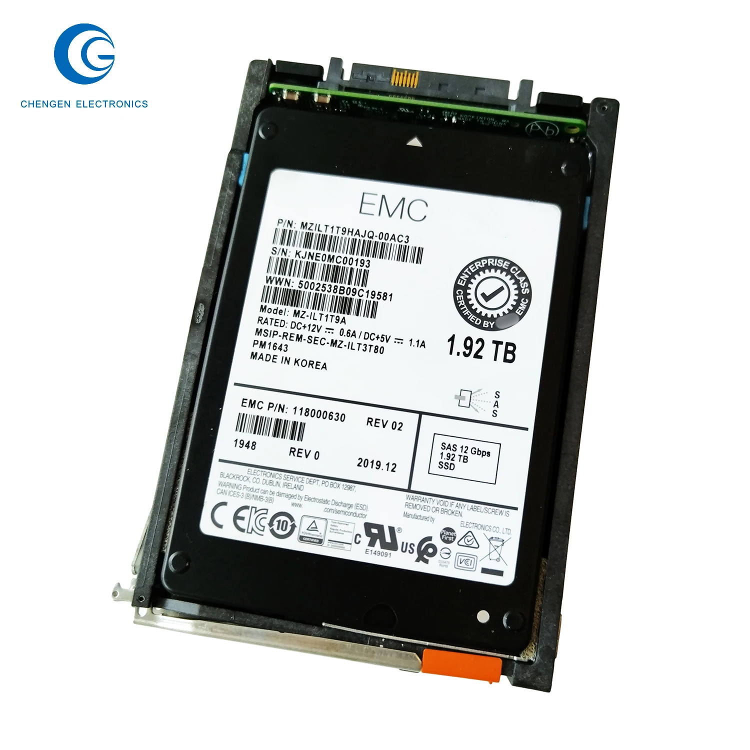 Hot Sale 118000630 1.92Tb 2.5" 7.2K 12G Sff Sas 128Mb Cache Solid State Drive Ssd