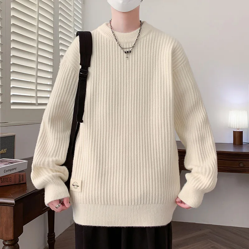 

round neck-shaped knit daily men's thermal casual top