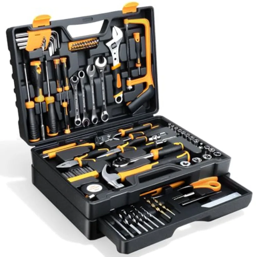 

Tool Set- 412 Piece Home Repair/Auto Tool Kit Storage Organizer with Drawers Toolbox Storage Case for Women and Men Perfect for