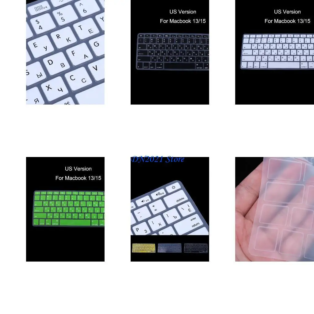 

F3KE Russian RUS Keyboard Cover Skin Sticker Multi-Color Waterproof Super Durable for US Version Laptop Keyboards