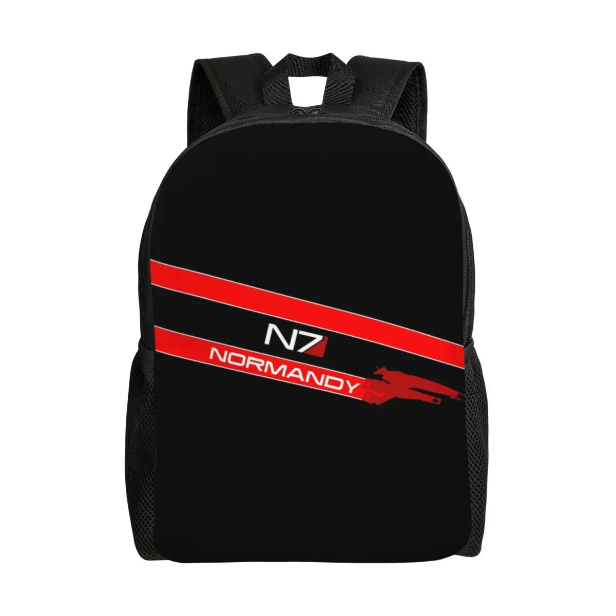 Mass Effect N7 Armor-mochila de viaje para hombre y mujer, bolsa de libros para ordenador portátil escolar, bolsa militar para videojuegos, bolsas de día para estudiantes universitarios