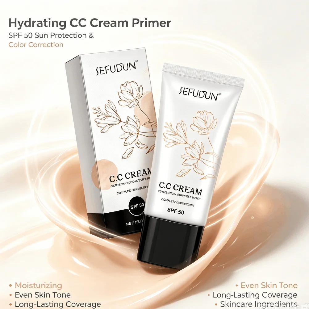 Sefudun 30ml Hydrating Cc Isolation Cream Spf50 Primer Rich Nourishing Extract Even Complexion Strong Adhesion Daily Makeup Base