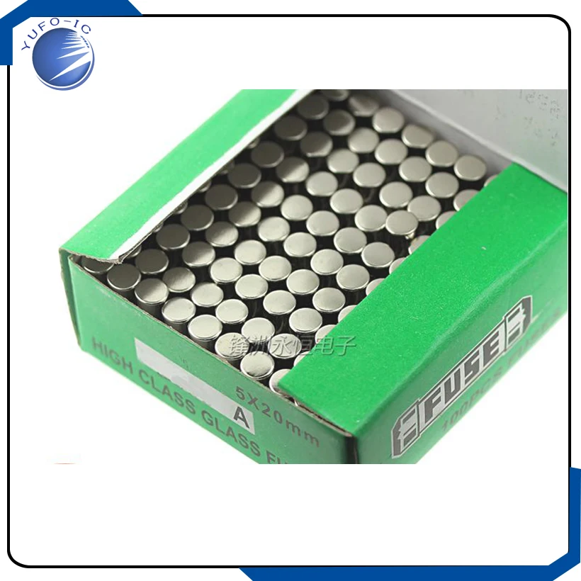 100PCS/LOT  250V1A 5*20 glass fuse box 100 per box with 5x20mm 250V 1A quick fast blow F1A